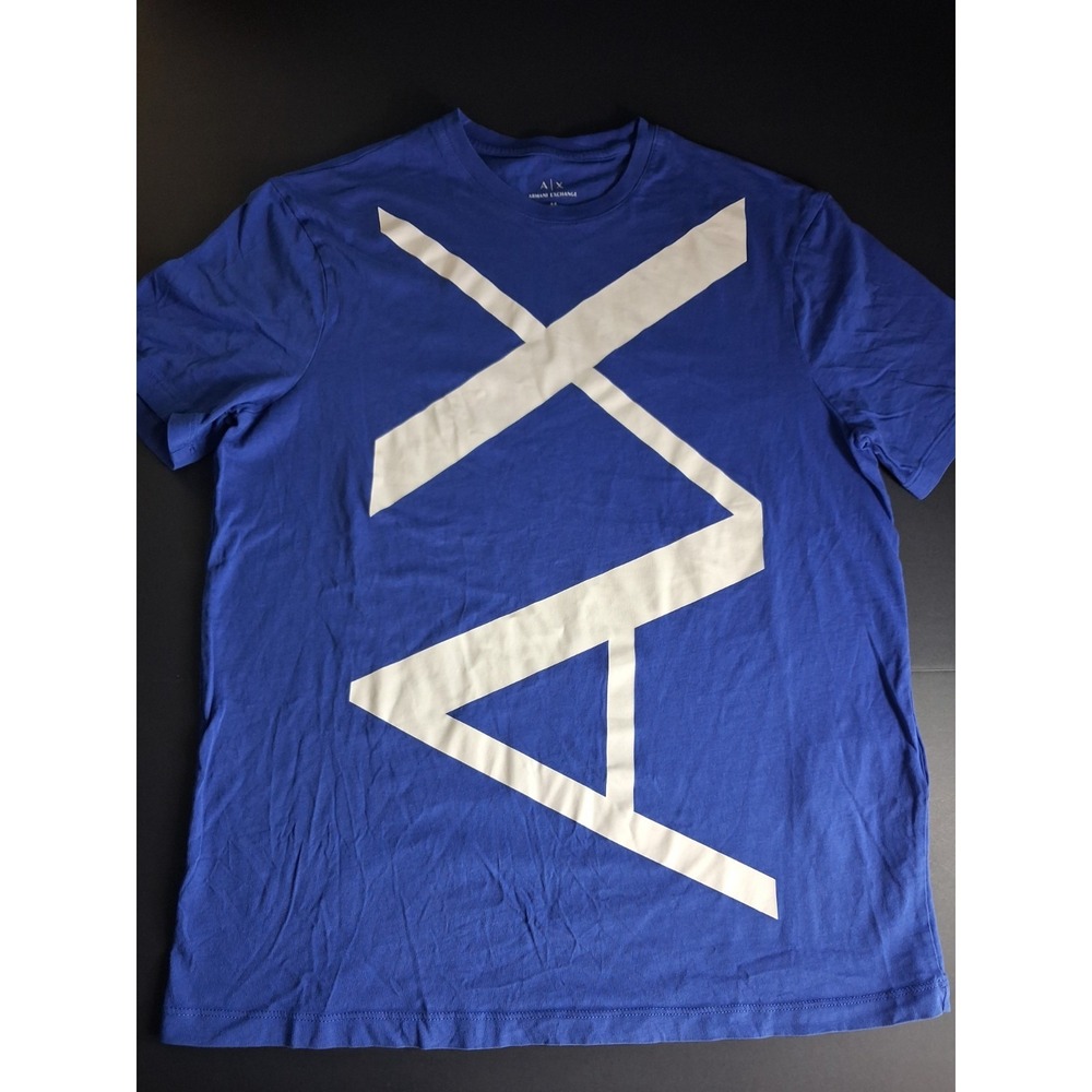 Armani Exchange Men's Graphic Logo T-Shirt Blue Crew Neck Short Sleeve M